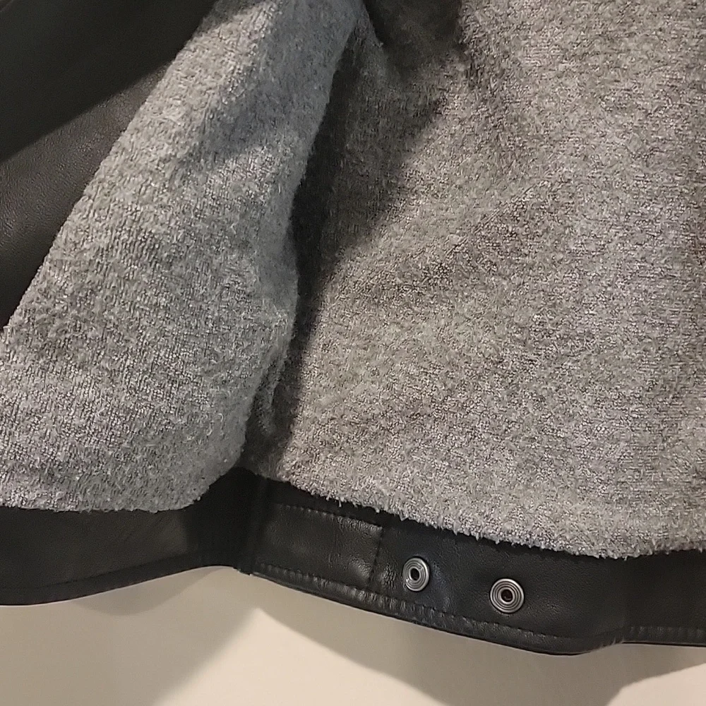 Zara boys faux leather jacket assymetrical black 3-4 years old
